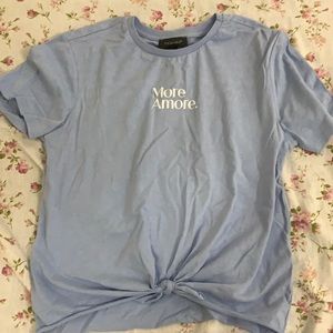 Baby blue cute crop top